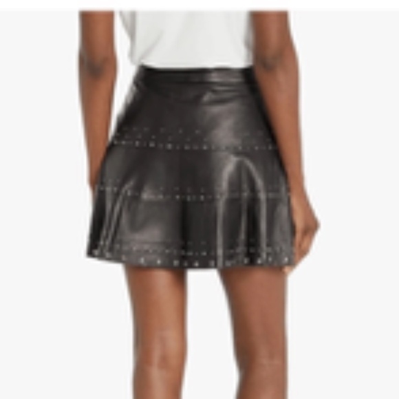 Parker Alex studded leather mini skirt NWT MSRP $398 - Picture 2 of 7